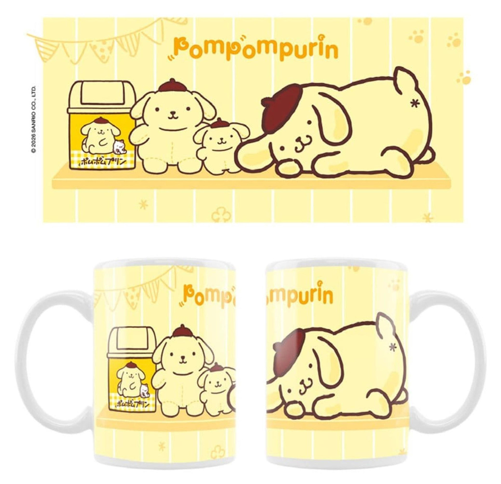 Sakami Merchandise Sanrio Pompompurin beker, schattige squishy design, model 02