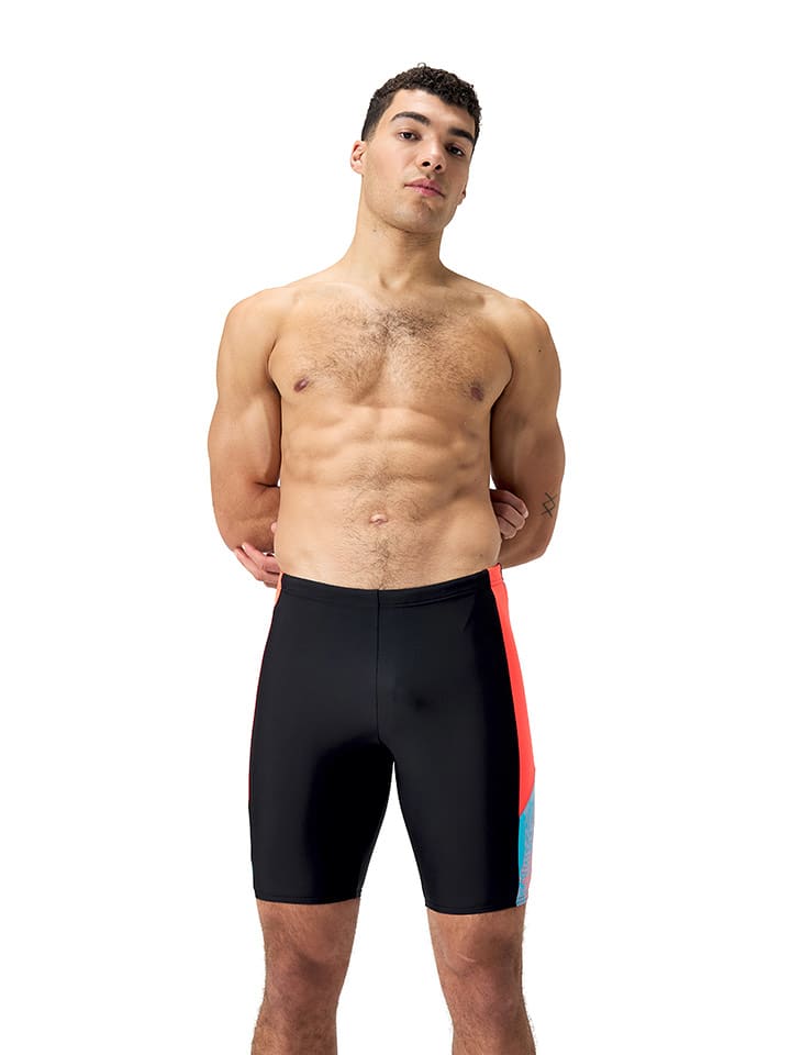 Speedo Badehose "Eco Dive" in Schwarz/ Orange/ Hellblau - 5