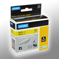 Dymo Schrumpfschlauch IND 18054 (S0718290) schwarz auf gelb 9mm x 1,5m