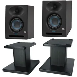 PreSonus Eris Studio 4 Boxen (1 Paar, Ständer, Nicht beweglich), Lautsprecher Ständer + Wandmontage, Schwarz