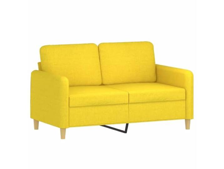 KKgypkn 2-Sitzer-Sofa Hellgelb 120 cm Stoff Metallgestell, Dick gepolstert, Atmungsaktiv, Langlebig, Modernes Design