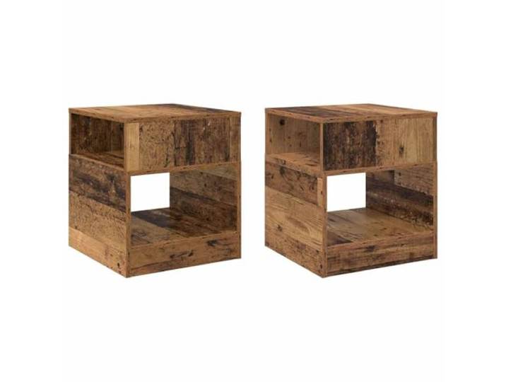 Kaorsrow Beistelltisch 2er Set Altholz-Optik 40,5x40x45cm Holzwerkstoff Praktisches 2er-Set mit offenem Ablagefach, passend für Wohnzimmer oder Schlafzimmer als stilvolle Ergänzung.