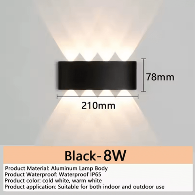Inspire Curations Modern Aluminum LED Waterproof Wall Lamp IP65 Indoor & Outdoor Wall Light 8w cold White