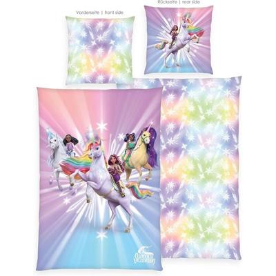 Herding 4428601050 - Unicorn Academy, Baumwolle/Renforcé, 135x200/80x80cm