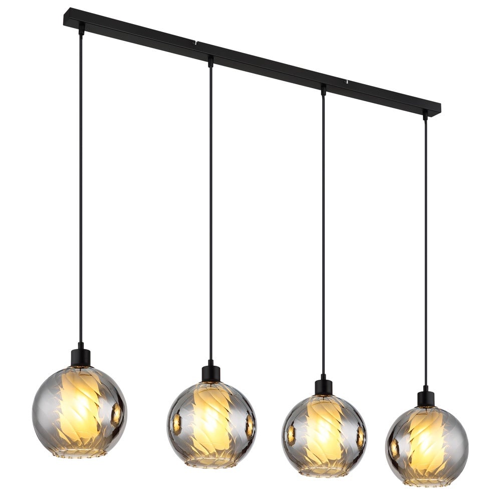 Globo Design hanglamp Ulf 4-lichts zwart rond