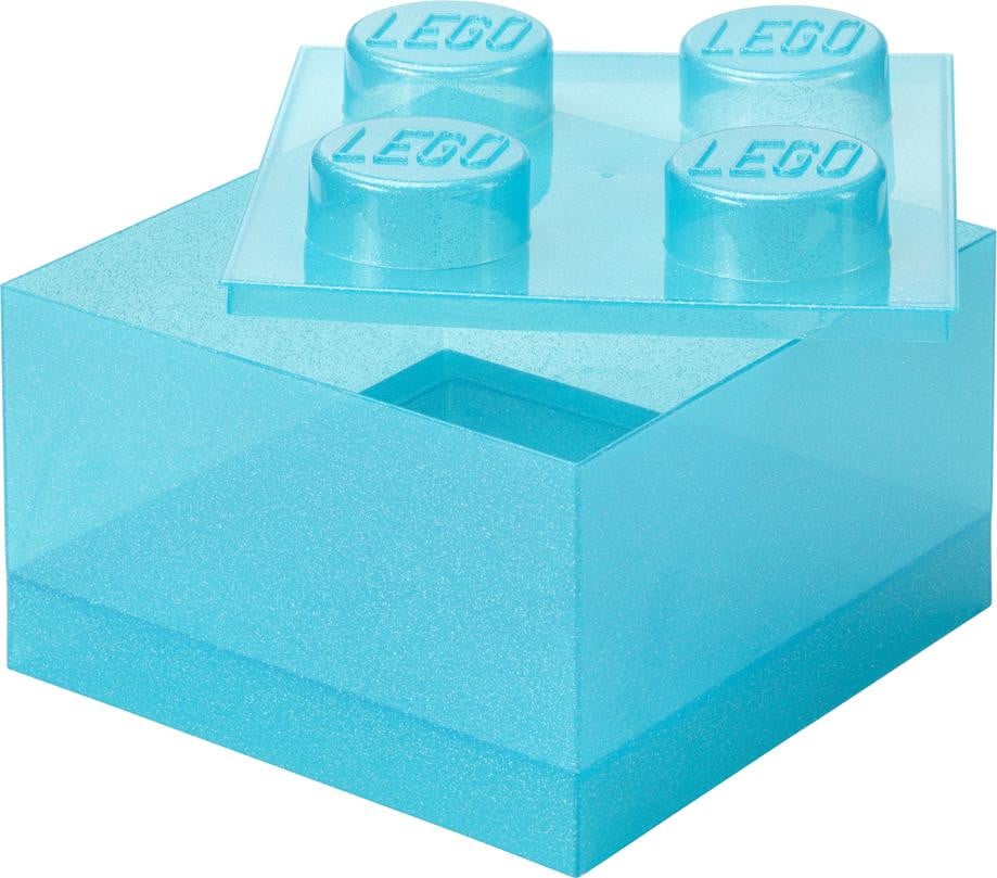 LEGO Opbergsteen Storage Brick 4, lichtblauw met glitter