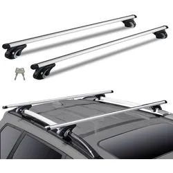 VEVOR Dachträger Universal Dachgepäckträger Auto Alu Querträger 90 kg Tragkraft, für erhöhte Seitenschiene mit Lücke, passend Innenabstand des Dachbalkens 19-113cm, Rohrdurchmesser 28-68 mm