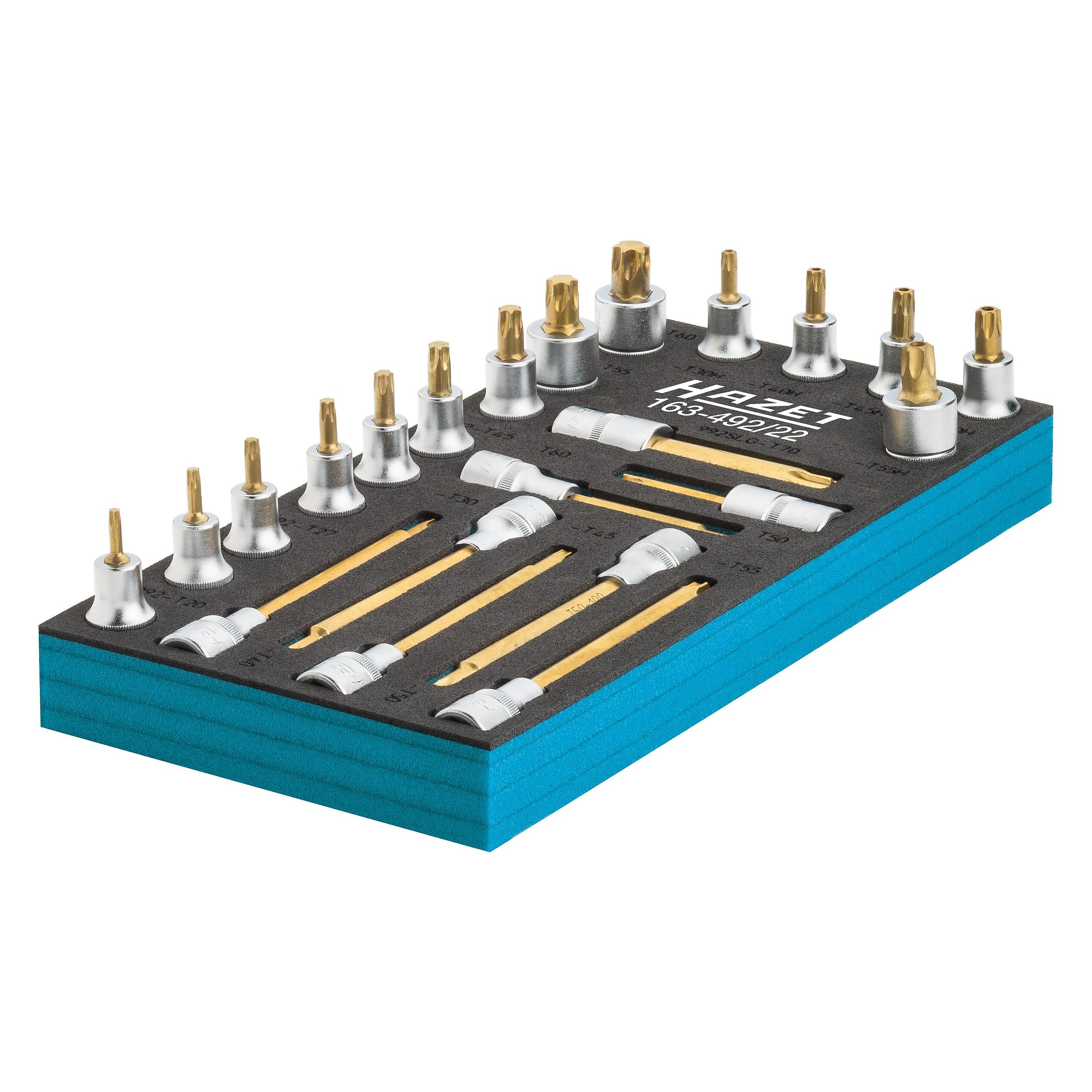Hazet Schraubendreher-Steckschlüsseleinsatz Satz TORX 163-492/22 Vierkant12,5 mm (1/2 Zoll) ... (163-492/22)