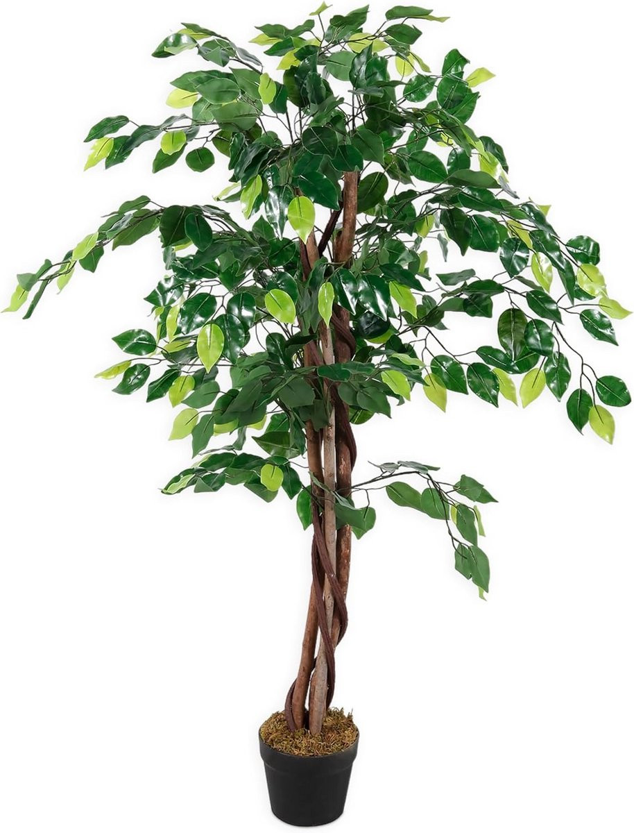 Hoge Kunstboom Benjamini in Pot, 115 cm, Decoratieve Kamerplant
