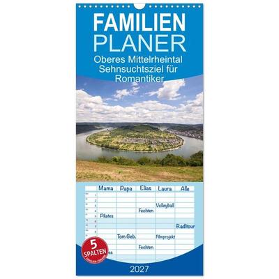 Familienplaner 2027 - Oberes Mittelrheintal Sehnsuchtsziel für Romantiker mit 5 Spalten (Wandkalender, 21 x 45 cm) CALVENDO