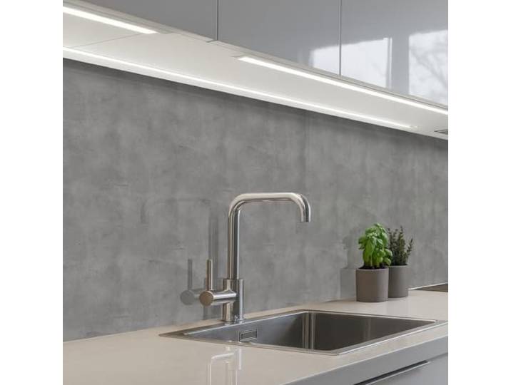 KitchenYeah© Küchenrückwand Selbstklebend Küchenspritzschutz Rückwand 80x300 cm - Wandschutz Ohne Bohren Spritzschutz Wand Wandverkleidung Beton - Struktur - Muster