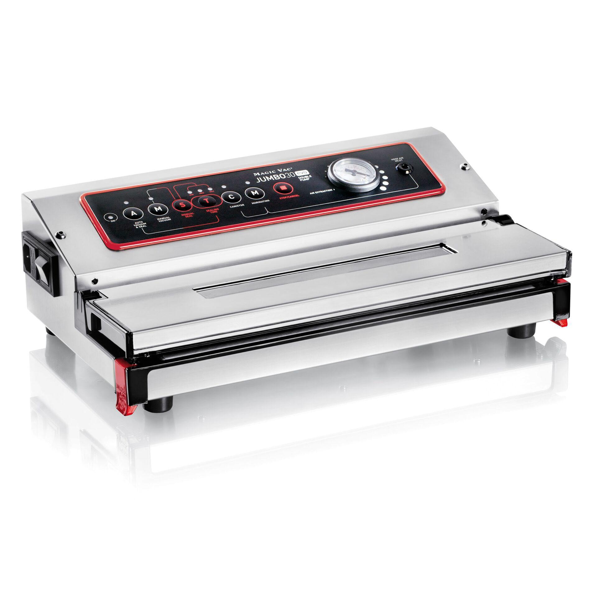 Magic Vac Jumbo 30 Evo V772PK2 Profi Vakuumiergerät Edelstahl mit Doppelpumpe und 30 cm Schweißleiste