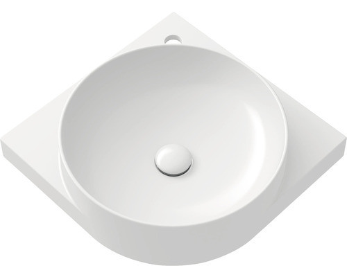 RAVAK Yard Hoekwastafel, sanitair keramiek, wit, B: 28 cm, D: 28 cm, H: 12,5 cm