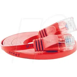 SLIM U6 3 RT - Cat.6 SLIM-Patchkabel, U/UTP, 3 m, rot