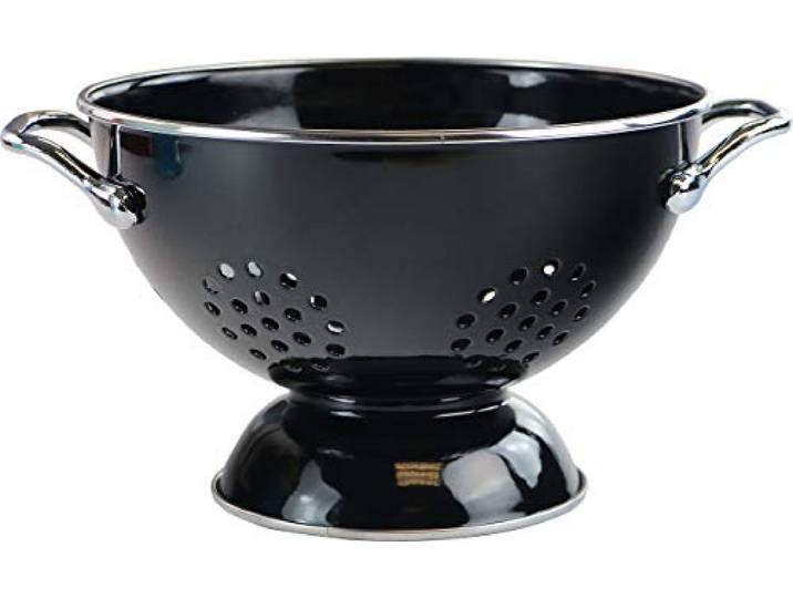Calypso Basics by Reston Lloyd Pulverbeschichtetes emailliertes Sieb, 1,5 Quart, Schwarz