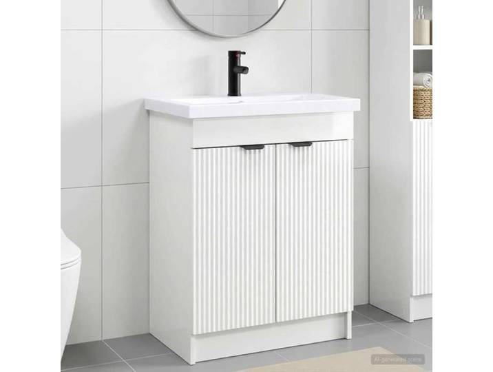 Ensemble de mobilier de salle de bain Blanc brillant 3404158