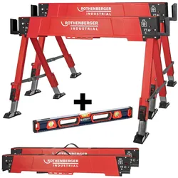 ROTHENBERGER Industrial DUO Falt Arbeitsbock + WS24 Premium Wasserwaage 60 cm - 1500005801