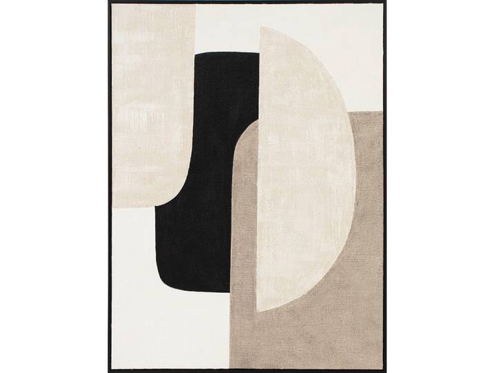 Leinwandbild, Schwarz, Beige, Holz, rechteckig, 120x90x4.5 cm, handgemalt, Bilder & Rahmen, Bilder, Wandbilder