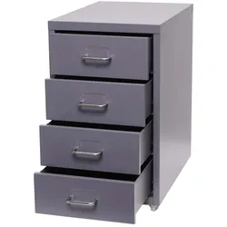 Décoshop26 - Büroschrank mit Schubladen 48x28x41 cm 4 Schubladen dunkelgrauer Stahl 04_0008262