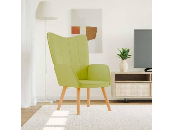 IBUQDDV Relaxsessel Grün Stoff mit Schaumstoff-Polsterung und Stahlrahmen Moderne Optik, quadratische Nähte, Holzbeine, belastbar bis 110 kg, elegantes Wohnaccessoire