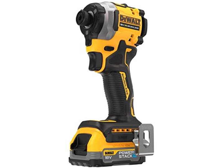 DEWALT DCF850E2T-QW Atornillador Impacto compacto sin escobillas XR 18V 1/4\ 205Nm con 2 baterías POWERSTACK y maletín TSTAK\, Multicolore
