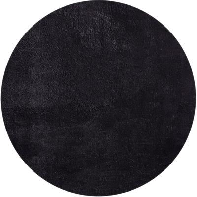 Teppich MERINOS "Loft 37", schwarz, H:16mm Ø:160cm, Polyester, Teppiche, Teppich, Kunstfellteppich besonders weich und kuschelig, Fell Haptik