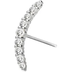 14 Karat Gold Aufsatz mit Titan Push Pin MOISSANIT-BOGEN