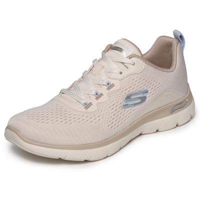 Sneaker SKECHERS "ARCH FIT SUMMITS-DAILY FLOW", Damen, Gr. 41, Textil, beige (natur, taupe), Schuhe Sneaker, Schnürschuh, Halbschuh, Freizeitsneaker für Maschinenwäsche geeignet
