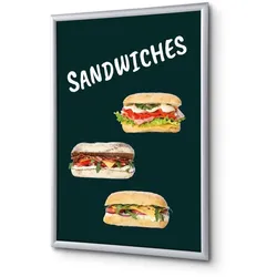 SHOWDOWN Displays Showdown Klapprahmen - DIN A1 - Komplett-Set - Sandwiches Englisch - Schwarz
