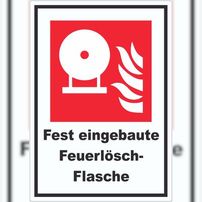 HB-Druck Fest eingebaute Feuerlösch-Flasche Aufkleber A7 (74x105mm)