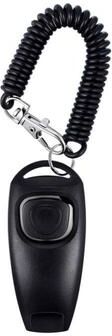 United Ultimate 2 in 1 Pet Training Clicker & Dog Whistle With Long Wristband black