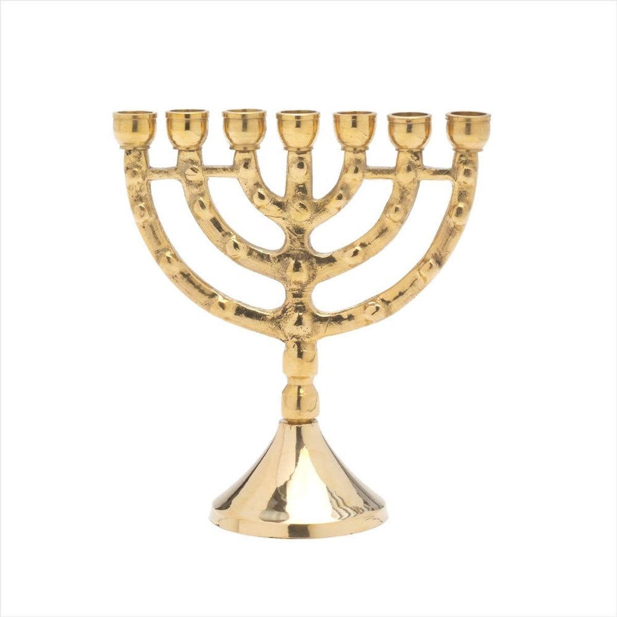 Omgoods Handgemaakte Messing Menorah Kaarsenhouder voor 7 Taperkaarsen