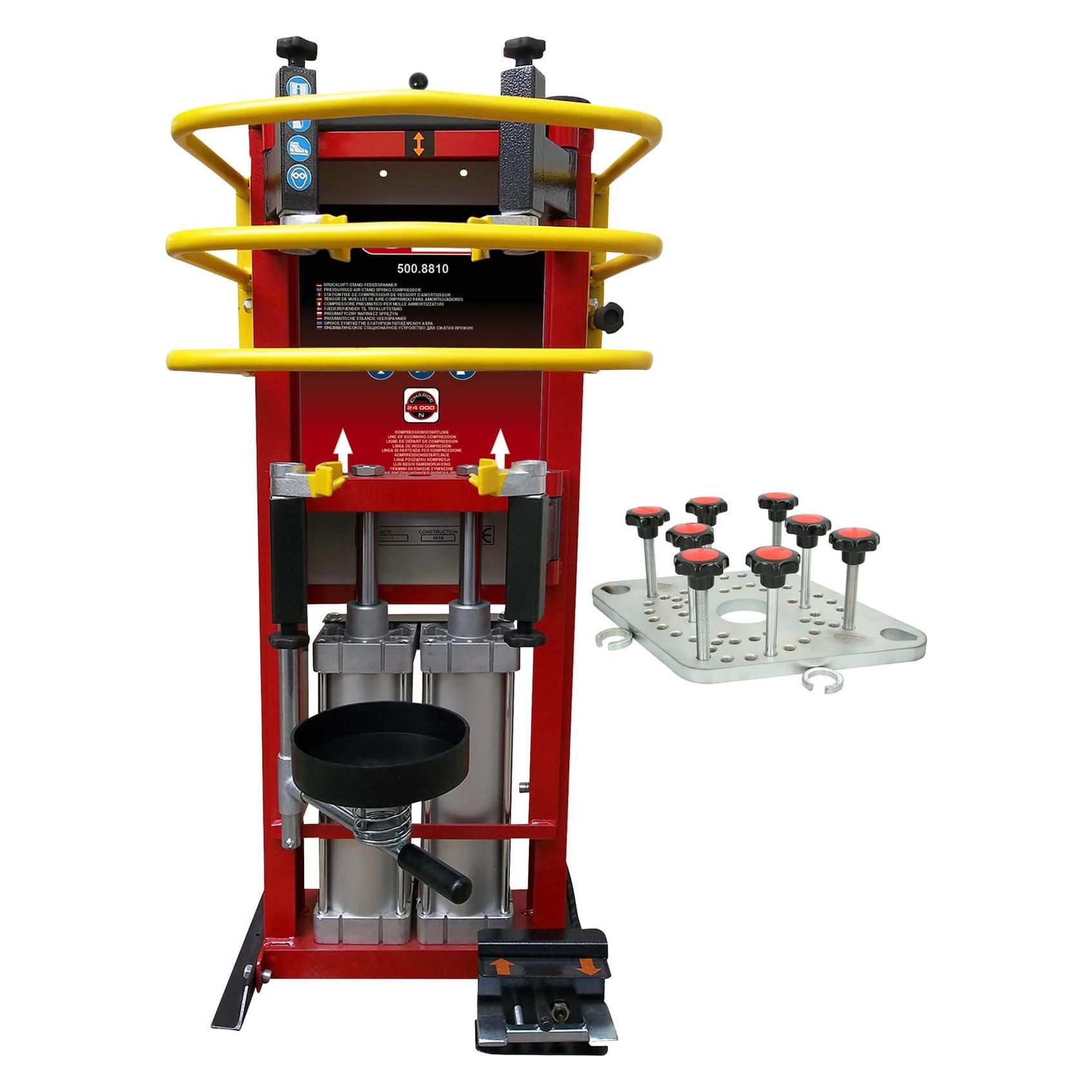 KS Tools Druckluft-Stand-Federspanner mit Doppel-Zylinder inkl. Adapterplatte (500.8815)