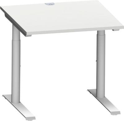 Schäfer Shop Genius Schreibtisch MODENA FLEX, 800 x 800 mm, lichtgrau