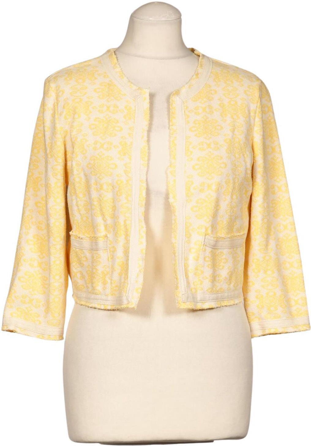 miss miss Damen Strickjacke, Gelb, Gr. M, Synthetik / Baumwolle - Second Hand