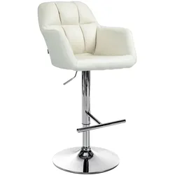 CLP Barhocker Natoma Stoff chrom   Farbe: creme, Material Gestell: Metall in Chromoptik