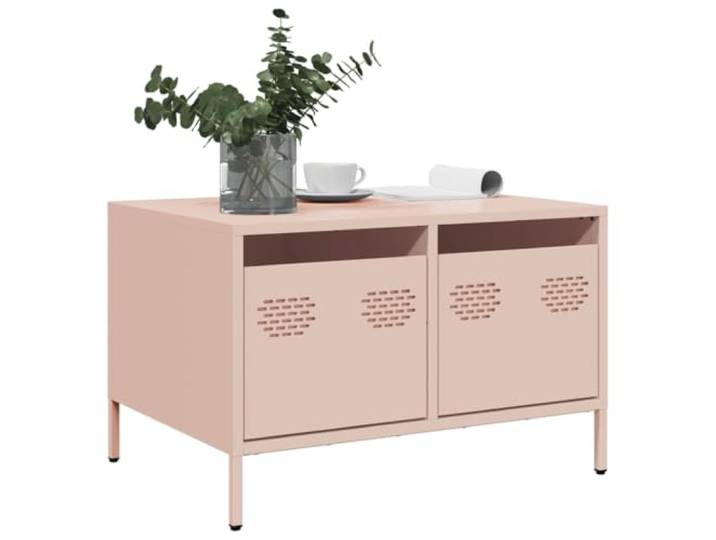HEFZGDB TV-Schrank Rosa 68x50x43,5 cm Kaltgewalzter Stahl mit 2 Schubladen Industrie-Stil Möbel Stauraum Organizer