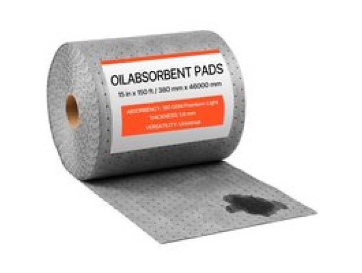 VEVOR Absorbant Huile et Eau 0,38x46 m, Rouleau Absorbant Universel en PP, pour Essence, Huile Moteur, Eau et Liquide de Refroidissement, Tapis Anti-Déversement Industriel pour Garage, Atelier, Usine