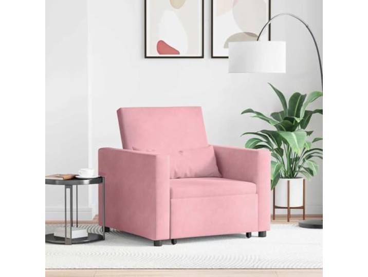 NLQMSU Schlafsofa, ausziehbar, einfach, 3-in-1, mit Rädern, Hellrosa, Samt Weicher Samt, verstellbare Rückenlehne, reibungslose Umwandlung, moderner Stil, einfache Pflege