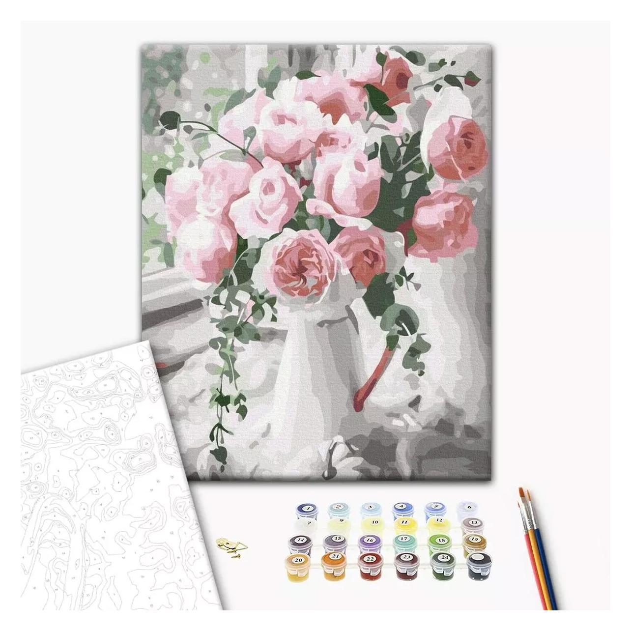 Twoje Hobby Malen nach Zahlen BRUSHME, 40x50 cm, zarter Rosenstrau, 1 Stk. (49006414)