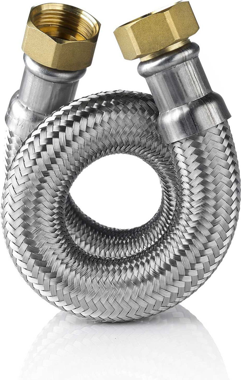 TUCAI Flexibele RVS slang van HDPE, DN19, lengte 700 mm, met 2x 3/4" IG verbindingsmoeren, DVGW-gekeurd