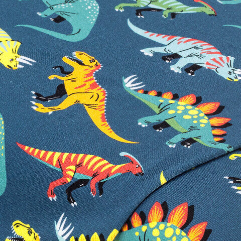 Baumwoll-Jersey "Dinos" mit Elasthan, blau-color