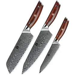 XinZuo - Damastmesser Set 3-teilig - B27 Yi Serie