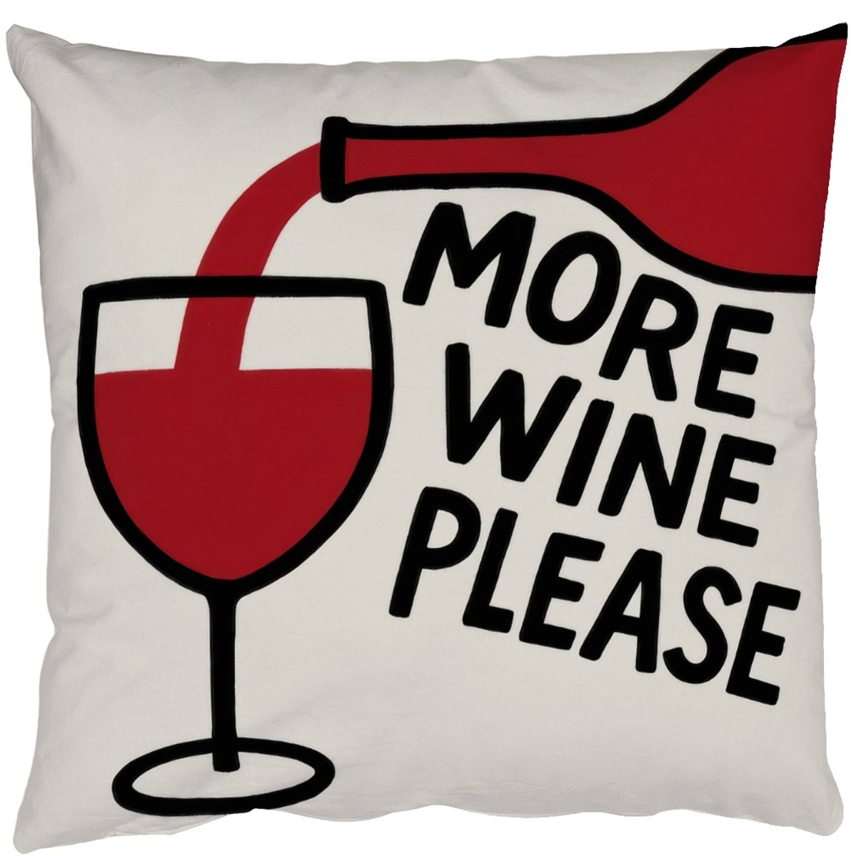Sierkussen Wijnfles Quote Rood 60 x 60 cm