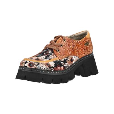 Schnürschuh LAURA VITA "LAURA VITA Halbschuhe Leder/Textil", Damen, Gr. 38, Leder Textil, kastanie, Leder, Textil, Schuhe Schnürschuh
