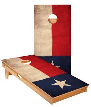 Skip's Garage Vintage Texas Flag Longhorn Cornhole Boards
