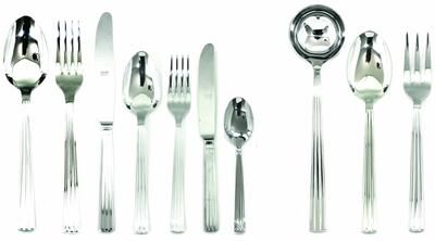 Mepra Sole Flatware Set with H/H Knives - 87 Pieces - Stainless Steel