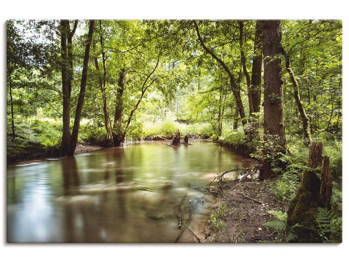 Leinwandbild ARTLAND Spessart II , grün (farbe bild(er): grün), B:90cm H:60cm, Bilder, Leinwandbild, auf Holzrahmen gespannt