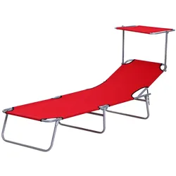 Sonnenliege Gartenliege Relaxliege Dreibeinliege Liege Klappbar Rot