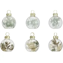 HOME STORY Weihnachtskugeln  6er Set   , grün , Glas,Aluminium , Maße (cm): H: 4  Ø: 4